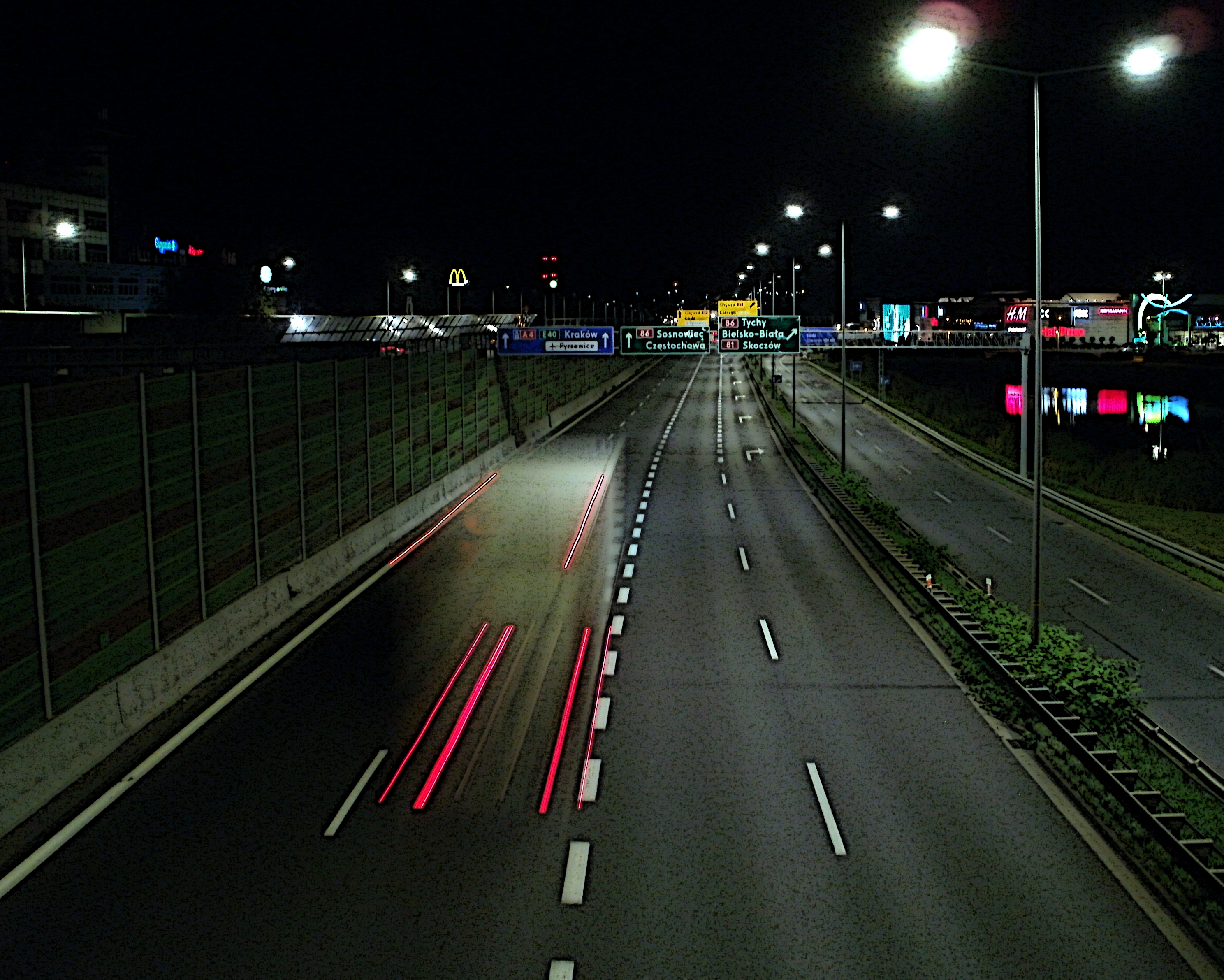 autostrada obok miejsca zwanego 3trzy stawy